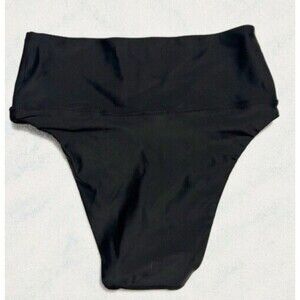 NEW Madewell Second Wave Black High-Cut Cheeky Bikini Bottom Size 2XS